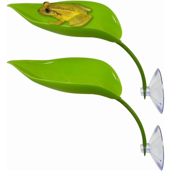 2-Pack Suction Cup Leaf Basking Platform – for Tree Frogs, Geckos & Dwarf Frogs