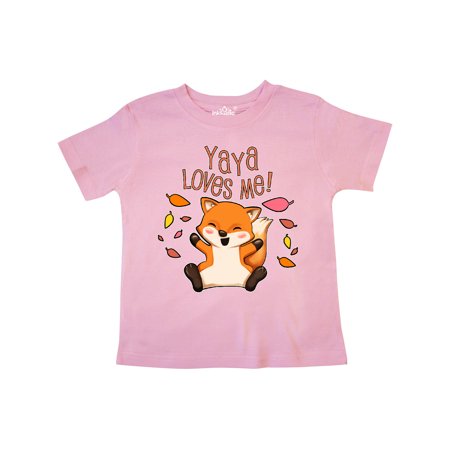 

Inktastic Yaya Loves Me!- cute baby fox Gift Toddler Boy or Toddler Girl T-Shirt