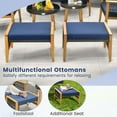 thumbnail image 3 of Resenkos 7 Piece Outdoor Conversation Set, Small Patio Conversation Furniture Set with Stable Acacia Wood Frame Cozy Seat & Back Cushions-Navy, 3 of 8