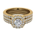 thumbnail image 4 of Round Cut Cushion Halo Ring Set w/ Enhancer Bands 1.33 Carat Total Weight in 14K Gold ( G , I1 ), 4 of 5