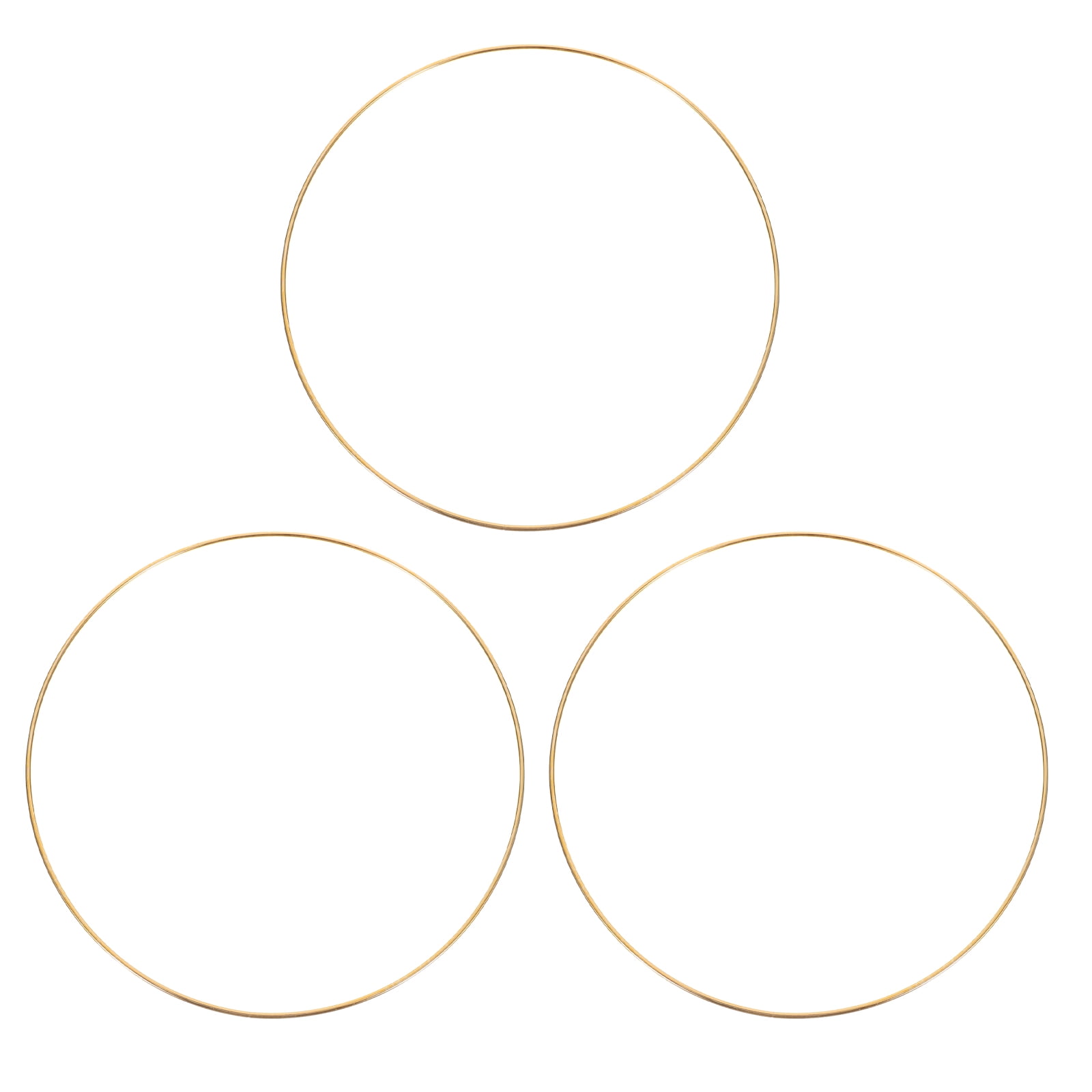Minkissy 3Pcs Golden Iron Wreath Rings for Crafts Versatile Dream Catcher Frames and Floral Hanging Hoop Decor