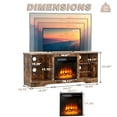 thumbnail image 7 of VITESSE 58 Inches TV Stand for TVs up to 65 Inches Console with 18'' Electric Fireplace ＆ Remote, Wooden Mid Century Modern Entertainment Center for Living Room with LED Light Glass Shelves, 7 of 7