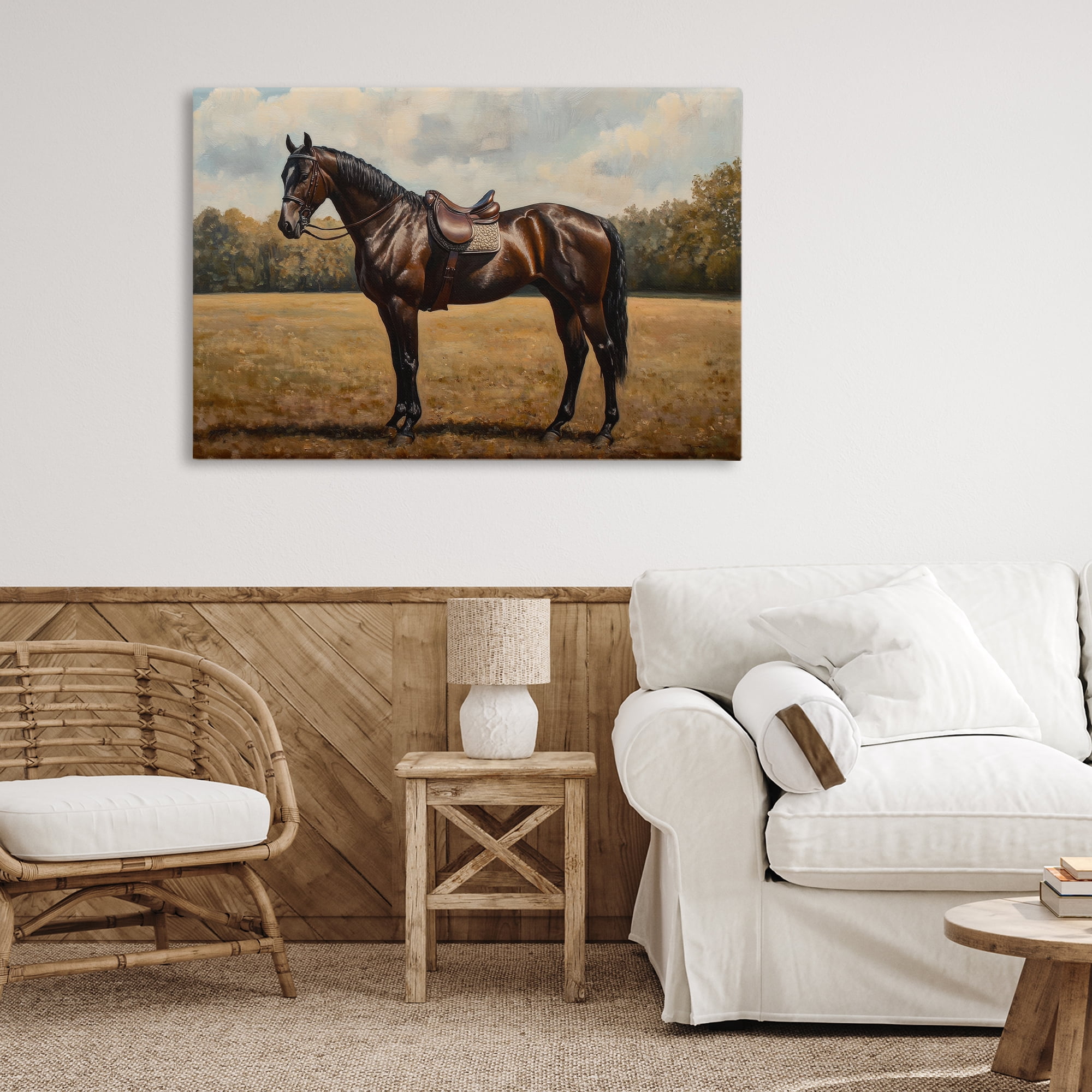 Stupell Industries Dark Brown Pony Portrait Canvas Wall Art, design by Petal Prints Design