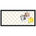 thumbnail image 2 of PinPix 28x12 Custom Cork Bulletin Board Diamond Modern Beige White Poster Board Has a Fabric Style Canvas Finish, Framed in Diamond Modern Beige White, by ArtToFrames (PinPix-1801), 2 of 5