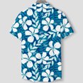 thumbnail image 5 of HAPIMO Loose Hawaiian Beach Shirts for Men Clearance Fashion Tees Floral Graphic Teens Tops Short Sleeve Turndown Collar Lapel Button Activewear Casual Relaxed Summer Navy XXL, 5 of 5