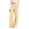 thumbnail image 2 of Chiccall Women's Solid Wide Leg Sweatpants Elastic Tiered Drawstring Waist Casual Long Jogger Trousers, 2 of 7
