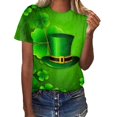 thumbnail image 1 of TSADFHJI T-Shirts Graphiques pour Femmes Adaptés à l'Impression St Pa Day Col Rond Manches Courtes Tee Tops Tunique Blouse TG Vert, 1 of 4