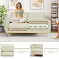 thumbnail image 5 of Timbernest 67.7" Loveseat Sofa, Mid-Century Loveseat Couch with Wooden Legs, Cream Tufted Upholstery, 5 of 8