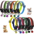 thumbnail image 2 of 2 Piezas Collar de Gato Reflectante con Campana, Collares de Seguridad Ajustables para Recién Nacidos para Cachorros o Gatitos Collares Verde JM, 2 of 5