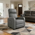 thumbnail image 3 of Garvee Push Back Recliner Chair in PU Leather Overstuffed with Lumbar Support for Home Theater & Living Room, 3 of 9