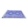 thumbnail image 2 of Ahgly Company Machine Washable Indoor Round Oriental Blue Traditional Area Rugs, 5' Round, 2 of 4