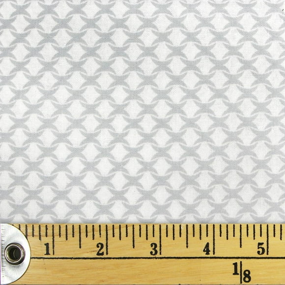 Fabric Creations Grey with White Wavy Diamonds Fat Quarter Pre-Cut Fabric - 18" x 21" / 45cm x 53cm, 18" x 21" / 45cm x 53cm