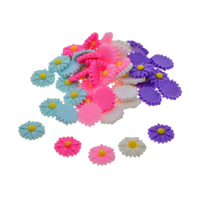scrapbooking embellishment Daisy cabochons 3 pieces duck resin