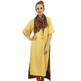 thumbnail image 5 of Bimba Women's Rayon Beige Kurti Asymmetrical Hem Designer Kurta With Scarf - 20, 5 of 9