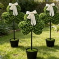 thumbnail image 4 of Gytml Shamrock Topiary, St. Patrick'S Day Artificial Shamrock Shaped Decor With Bow, 30 Inch Indoor Outdoor Potted For Home, Patio, Table Centerpiece Green-75cm, 4 of 6