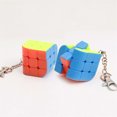 thumbnail image 3 of Creative Mini Magic Cube Keychain Speed Twist Cube Puzzle Toys for Backpack Car Pendant Decor Relieve Stress Toys, Pyramid, 3 of 7