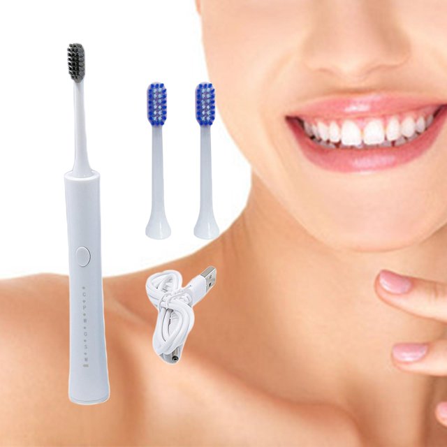Cepillo de dientes eléctrico 60 días Resistencia 6 modos Cepillo de dientes eléctrico portátil para el hogar Blanco Yinane Cepillo de dientes eléctrico
