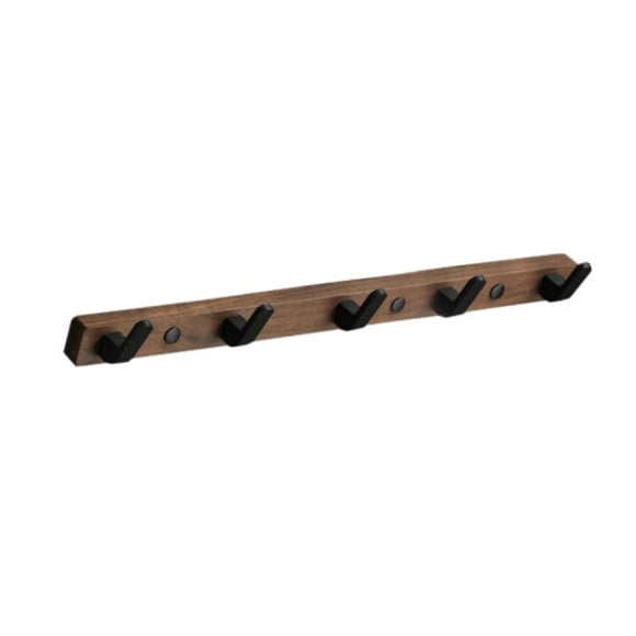 Perchero de pared con ganchos para abrigos, sombreros, organizador de madera para ropa y bolsos. 45 x 3 x 15 cm