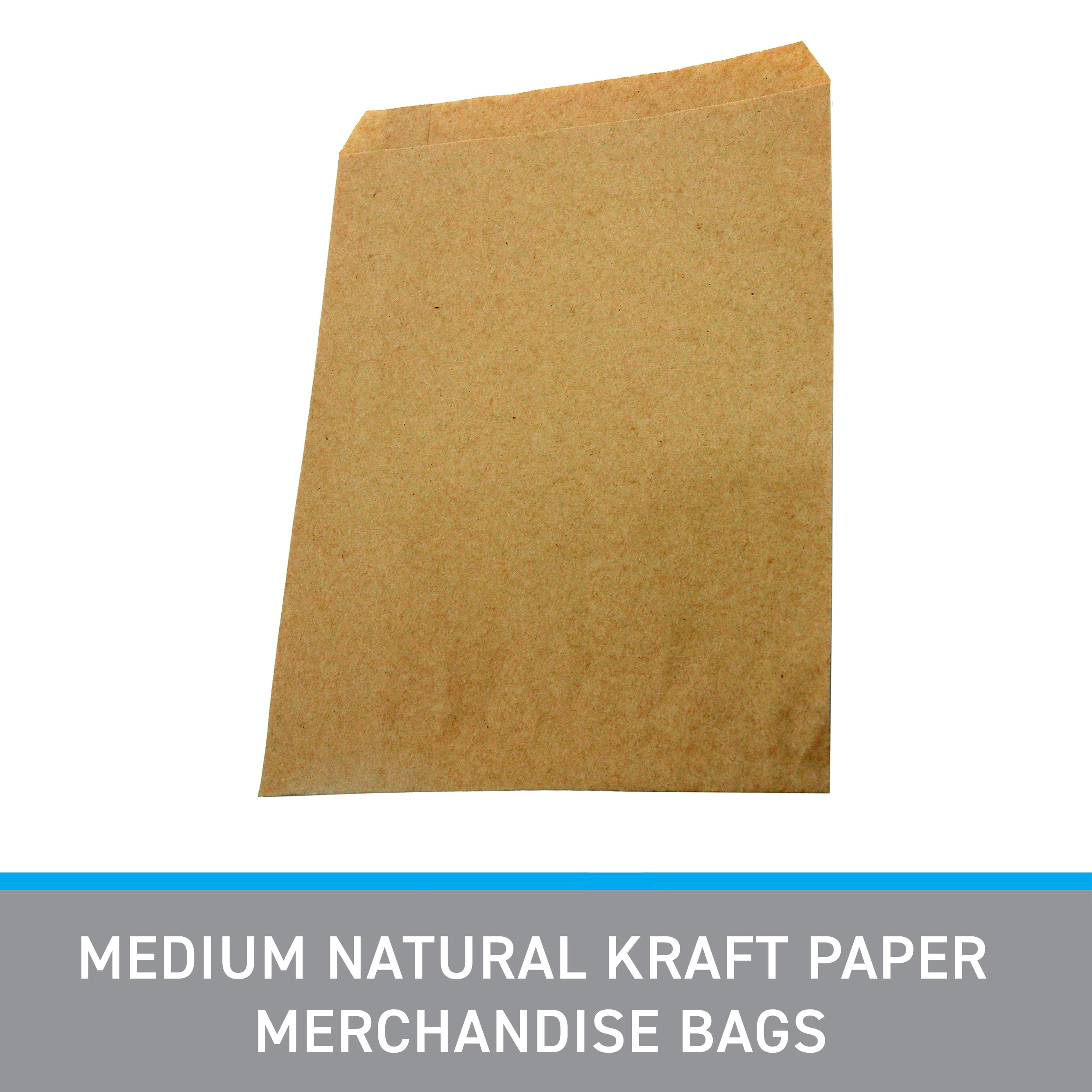 Medium Natural Kraft Paper Merchandise Bags - 8½”W x 11”H  - Case of 1000