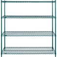 thumbnail image 2 of Nexel 4 Shelf Poly-Green Wire Shelving Unit Starter 60""W x 24""D x 63""H, 2 of 7