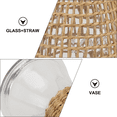 thumbnail image 3 of KHBUAB 1Pc Decorative Straw Woven Glass Vase for Desktop Flower Arrangement, 3 of 8