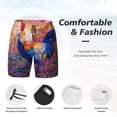 thumbnail image 5 of Sigee Rooster Oil Painting Print Mens Swim Trunks with Compression Liner Quick Dry Swim Stretch Beach Shorts with Pockets,S-3XL, 5 of 7