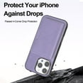 thumbnail image 4 of for iPhone 15 Pro Wallet Case, 2-in-1 Detachable Back Magnetic Cover & PU Leather Wallet Phone Case, with Folio 4 Card Holders, Support Mag-Safe Charging Case for iPhone 15 Pro, Purple, 4 of 8
