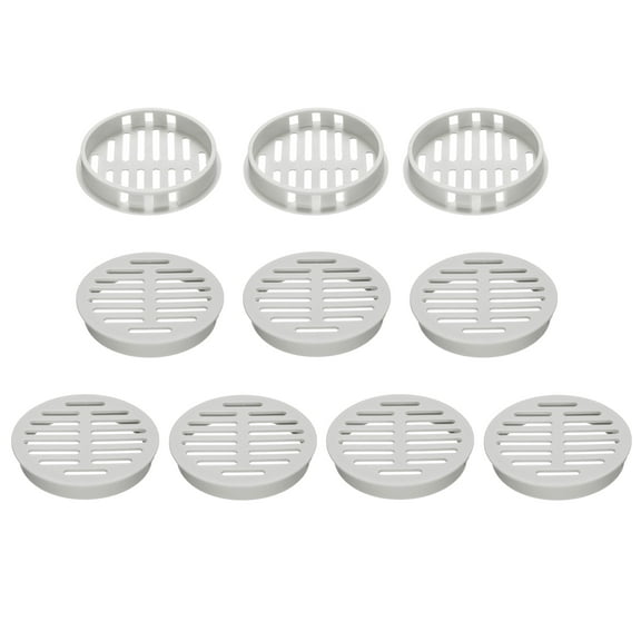 Uxcell 10Pcs 60mm/2.4in Air Vents Round Soffit Vents, Light Grey Soffit Vent Cover for Bathroom
