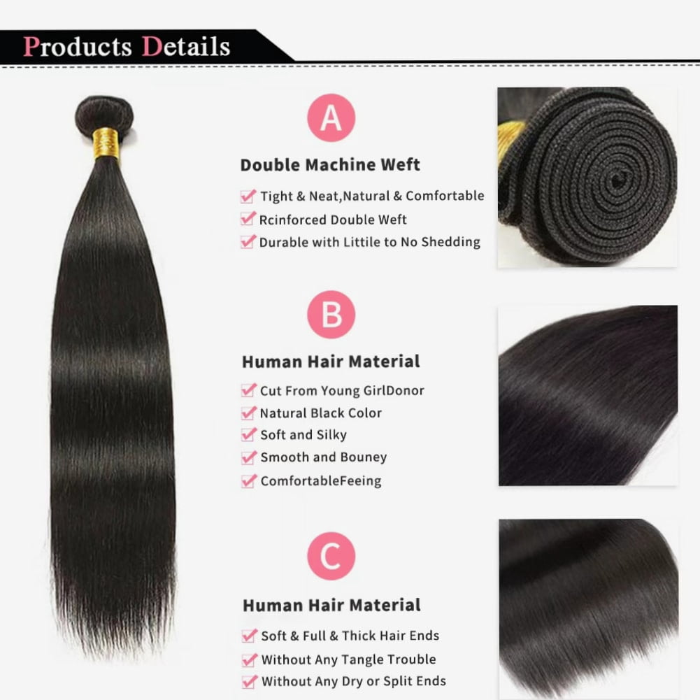 Multi-Purpose Brazilian Raw Virgin Unprocessed Human Hair Extensions Bone Straight 3 4 Bundles Double Weft Bulk Braiding Hair 30 Inch – Typpkmm