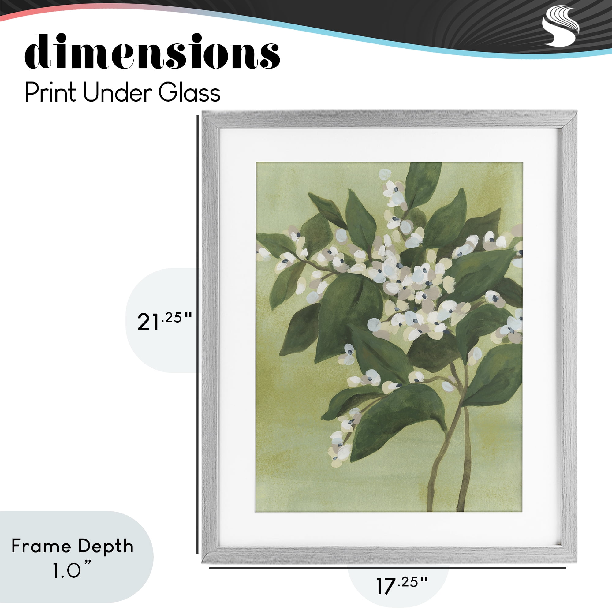 Stupell Industries Verdant Branch Bloom Gray Framed Print Under Glass, design by June Erica Vess