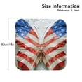 thumbnail image 2 of Disketp Patriotic Butterfly Floral Funny Coasters,4 Pcs Leather Coasters with Holder, Perfect Housewarming Hostess Gifts,Protect Furniture from Water Marks Scratch and Damage-Square, 2 of 6