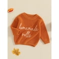 thumbnail image 2 of Binshrliy Toddler Baby Girl Boy Thanksgiving Sweater Long Sleeve Letter Embroidery Pullover 3M 6M 9M 12M 18M 24M 3T 4T 5T Kids Warm Jumpers Tops Fall Loose Knitwear, 2 of 6