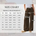 thumbnail image 2 of TEMOFON Pants for Women Wide Leg Linen Pant Casual Palazzo Summer Flowy Pants with Pocket Coffee Drawstring Loose Lounge Pants L, 2 of 10