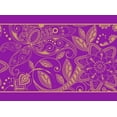 thumbnail image 2 of IBA Indianbeautifulart Purple Leaves & Floral Artistic Fabric Lace Dressmaking Velvet&nbsp;Trim&nbsp;Tape Printed Sewing Lace 9 Yards 4 Inches, 2 of 2