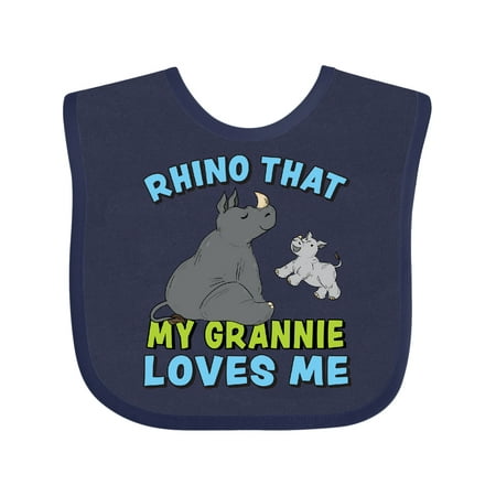 

Inktastic Rhino That My Great Grannie Loves Me with Cute Rhinos Gift Baby Boy or Baby Girl Bib