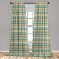 thumbnail image 5 of Ambesonne Checkered Curtains, Old Celtic Fashion, Pair of 28"x63", Cream Pale Blue, 5 of 5