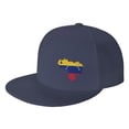 thumbnail image 1 of DouZhe Flat Brim Cap Snapback Hat, Venezuela Map Flag Prints Adjustable Blue Adult Baseball Cap, 1 of 6