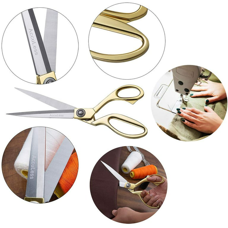 LANGMINGDE Ribbon Cutting Scissors Gold Scissors Stainless Steel 10.5 Big  Scissors for Ribbon Cutting Ceremony Heavy Duty Fabric Tailor Scissors for