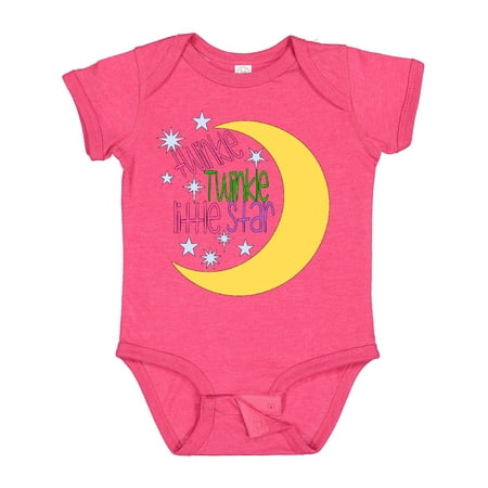 

Inktastic Twinkle Twinkle Little Star with Yellow Moon Gift Baby Boy or Baby Girl Bodysuit