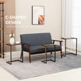thumbnail image 4 of Rustic Brown Nesting End Tables - Set of 3 Industrial C-Shape Snack Side Tables for Sofa, Couch, Living Room, Bed, Compact Storage Design, 4 of 7