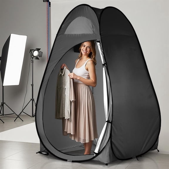 Black Privacy Shelter Tent: Multipurpose Portable Outdoor Pop-up for Toilets, Changing, or Dressing Rooms
