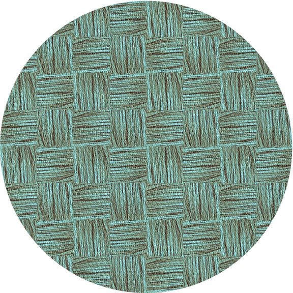 Ahgly Company Indoor Round Patterned Medium Aqua Marine Green Area Rugs, 6' Round