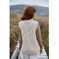 thumbnail image 5 of SAOL 100% Merino Wool V Neck Cable Knit Vest Women's Oversized Sleeveless Aran Irish Sweater Top Made in Ireland, 5 of 9