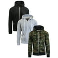 thumbnail image 1 of 3-Pack Mens Zip-Up Fleece Lined Hoodie (3-Pack), 1 of 5