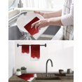 thumbnail image 5 of Red Ombre Stripes Kitchen Dish Towels for Drying Dishes Set of 2, Modern Abstract Sea Waves Aesthetic Waffle Weave Microfiber Hand Tea Bathroom Towels Quick Dry & Absorbent Towel 15.7x23.6, 5 of 7
