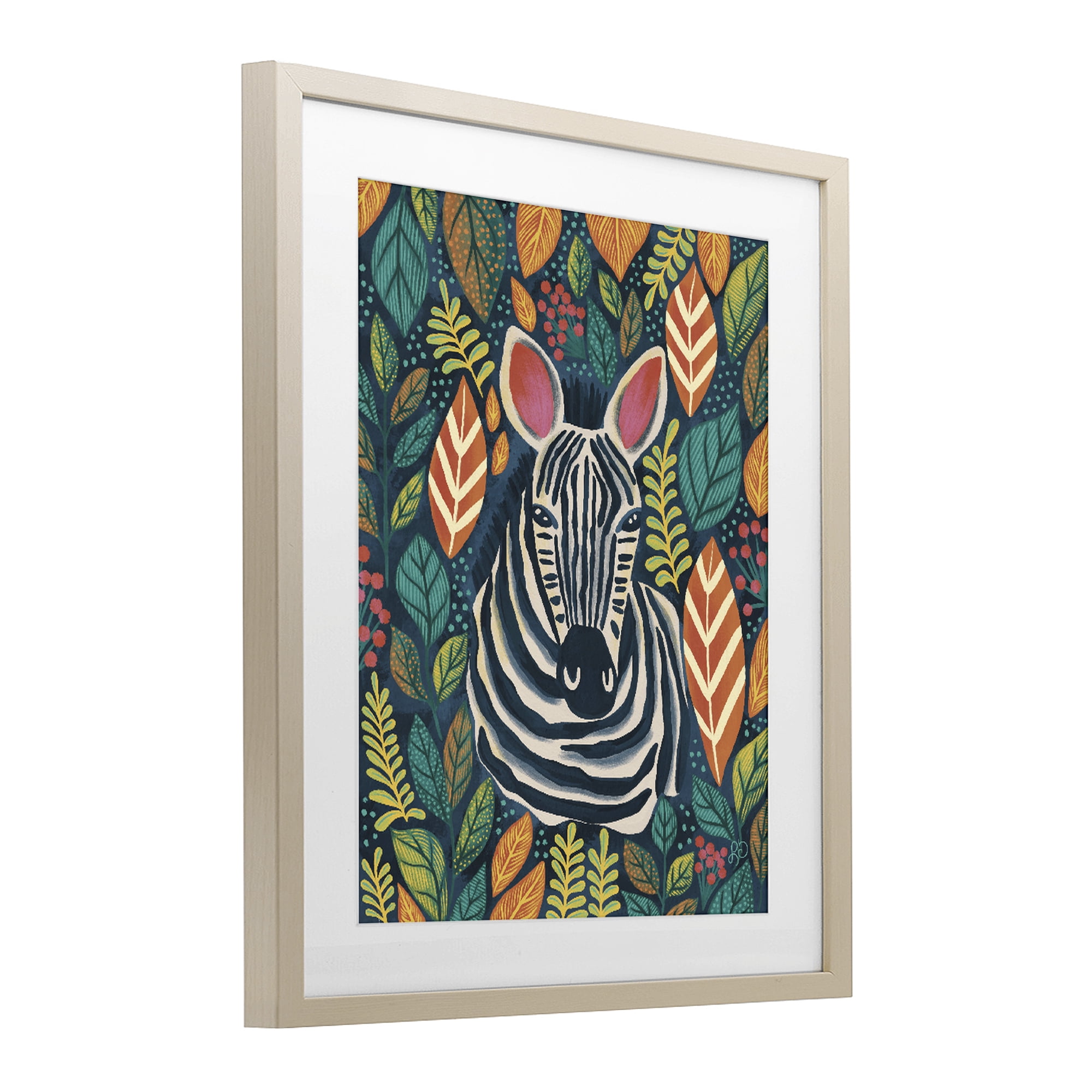 Stupell Industries Exotic Leaf Pattern Zebra Birch Framed Print Under Glass, design by Lisa R Dumm