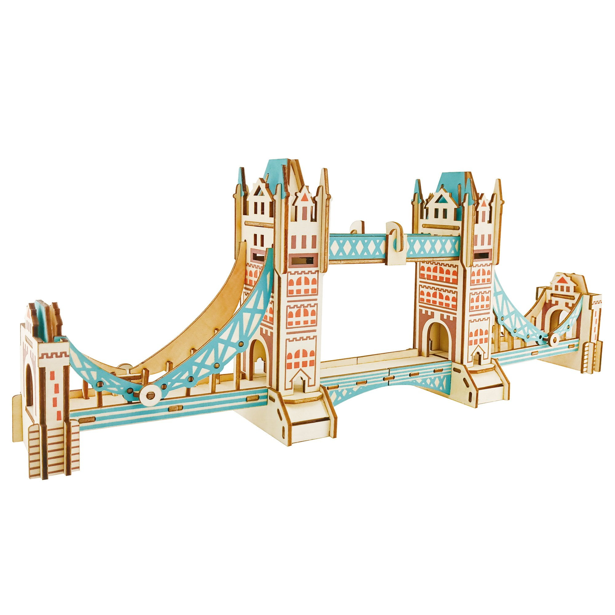 Assembly DIY Education Toy 3D Wooden Model Puzzle Famous Five Pavilions Bridge 