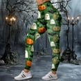 thumbnail image 5 of CAUYDY Women's Brushed Christmas Halloween Ankle Length Seasonal Printed Leggings(Green,XXL), 5 of 7