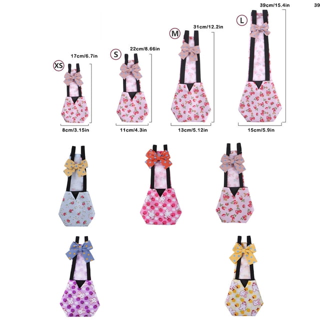 pitrice Couches Respirantes pour Canard avec Imprimé Mignon, Ajustables, Légères, Résistantes à L'Usure, Accessoires de Ferme, Nœud Papillon, Couches pour Poulet Lavables et Réutilisables, Fournitures pour Volaille, Lapin Rose G