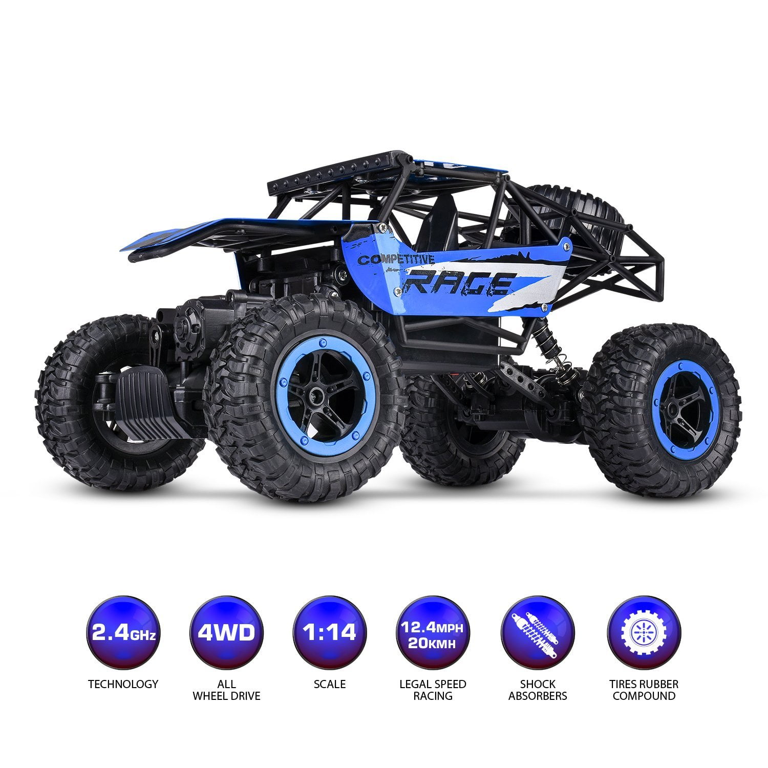 abcosport rc rock crawler monster truck